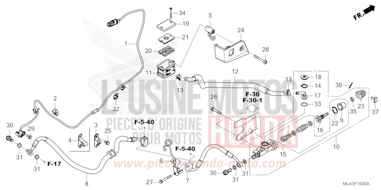 MAÎTRE-CYLINDRE DE FREIN ARRIÈRE de CMX 1100 "Rebel" PEARL STALLION BROWN (YR347) de 2022